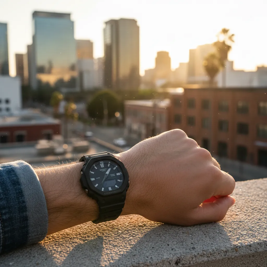 El Casio GA-2100, conocido como Casiooak, mide 45,4 mm de diámetro y resulta equilibrado en la mayoría de muñecas