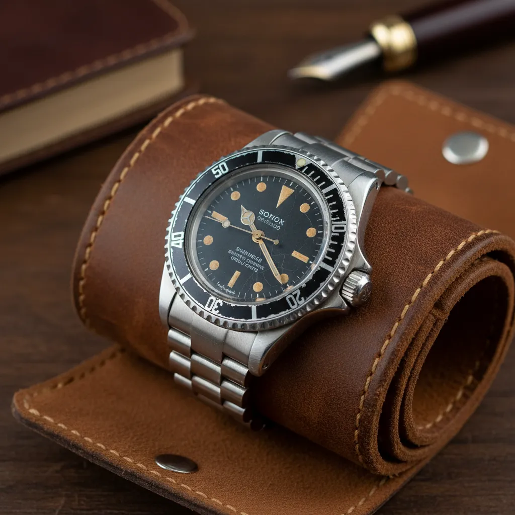 Un Submariner ref. 5513 vintage con pátina original: los índices de tritio virados a crema multiplican su valor en el mercado de coleccionismo