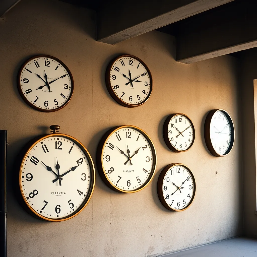 Relojes industriales de fábrica con esferas de gran formato: su estética encaja a la perfección en espacios tipo loft o estudios creativos