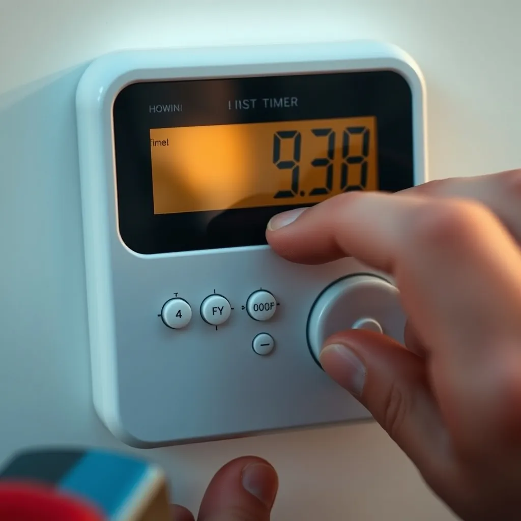 Los botones de un enchufe temporizador digital: cada pulsación ajusta horas, minutos y programas de encendido