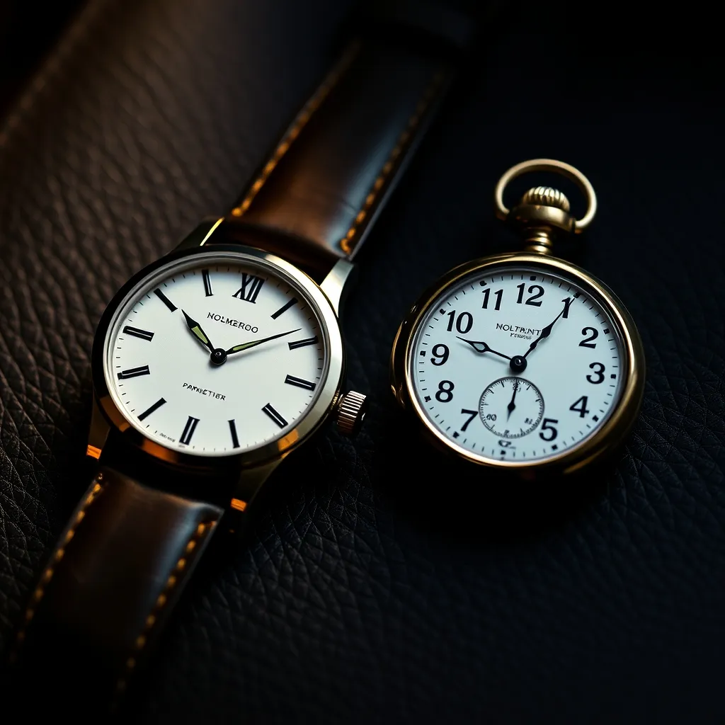 La diferencia entre un reloj de pulsera y uno de bolsillo se refleja en la terminología anglosajona: wristwatch frente a pocket watch