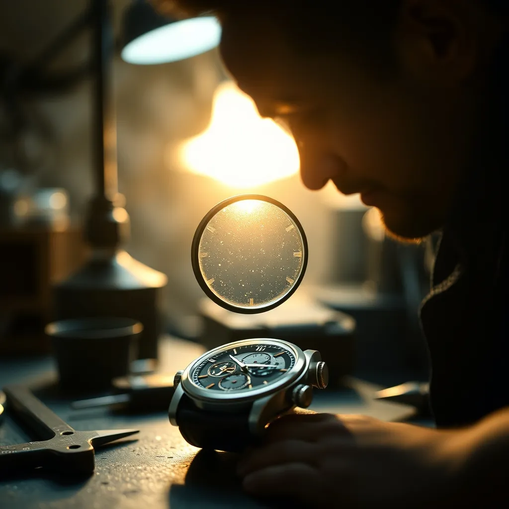 Un relojero profesional examina el calibre de un reloj usado antes de certificar su autenticidad y estado de funcionamiento