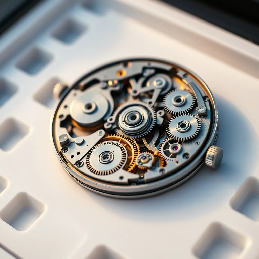 Las más de 200 piezas de un calibre Co-Axial desmontadas antes de pasar por la limpieza ultrasónica