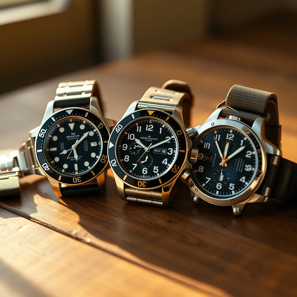 Relojes de buceo, aviador y militares comparten vocación deportiva pero difieren en diseño y prestaciones