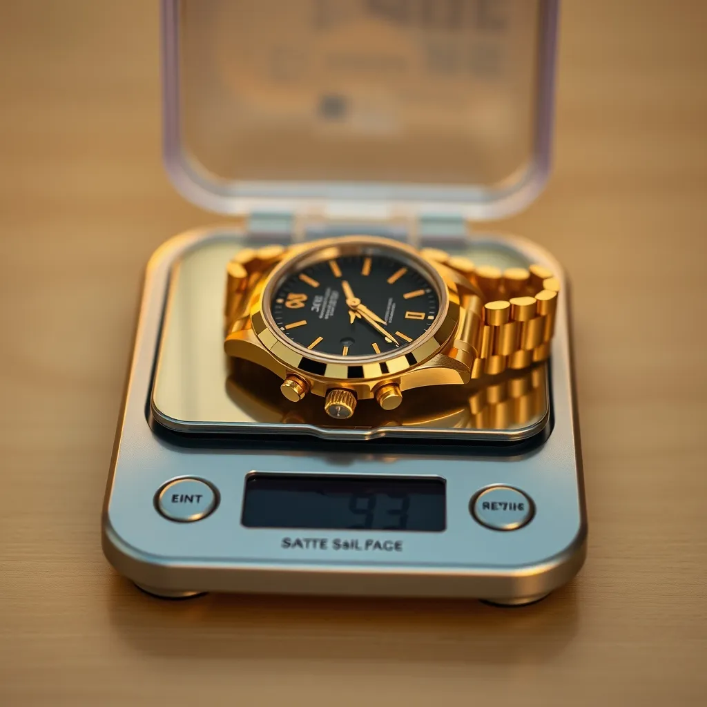 Pesar la caja y la pulsera por separado es el primer paso para calcular el valor base en oro de tu reloj
