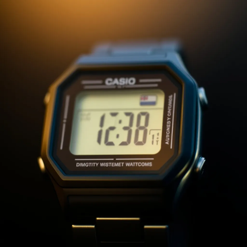 Los 4 botones de un Casio F-91W: ADJUST, MODE, FORWARD y REVERSE, cada uno con una función precisa