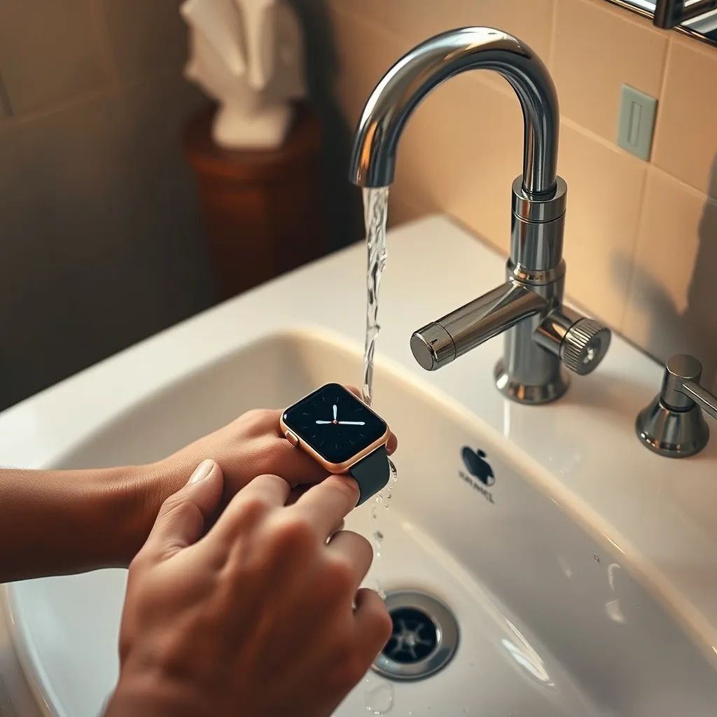 Enjuagar el Apple Watch SE con agua dulce tras nadar en el mar o la piscina es un paso esencial para conservar su estanqueidad
