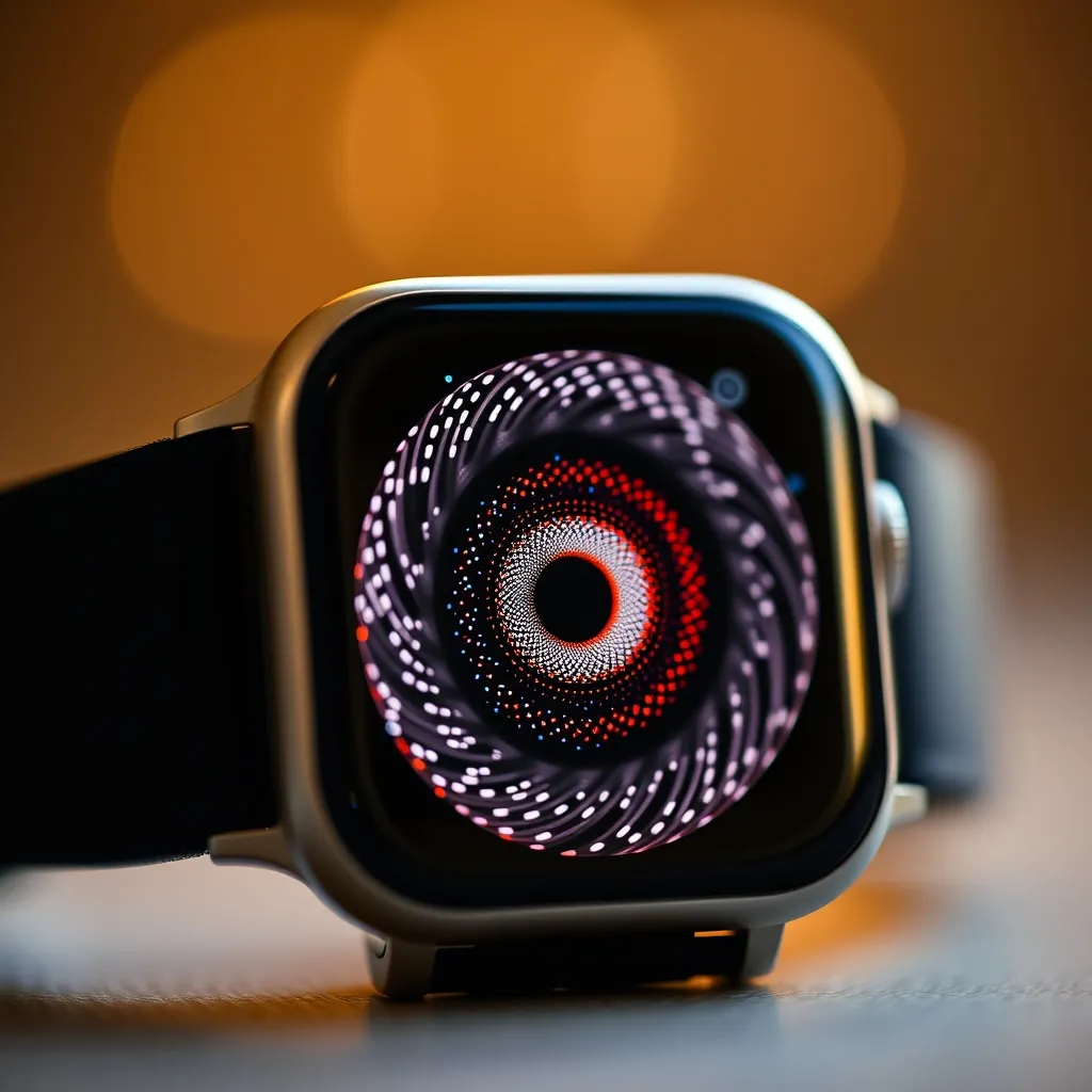 La animación de partículas del Apple Watch actúa como un código de identificación único para el enlace seguro con el iPhone