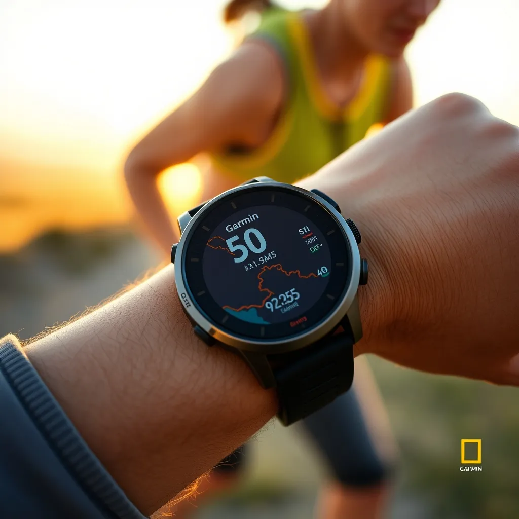 El Garmin Forerunner 965 durante una sesión de carrera al aire libre, mostrando la navegación por mapas a todo color