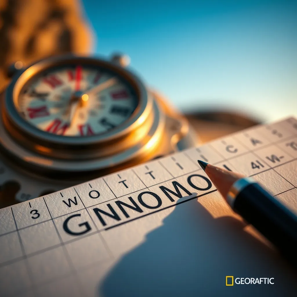 La palabra gnomon, con sus 6 letras, es una de las respuestas más recurrentes en crucigramas de temática relojera