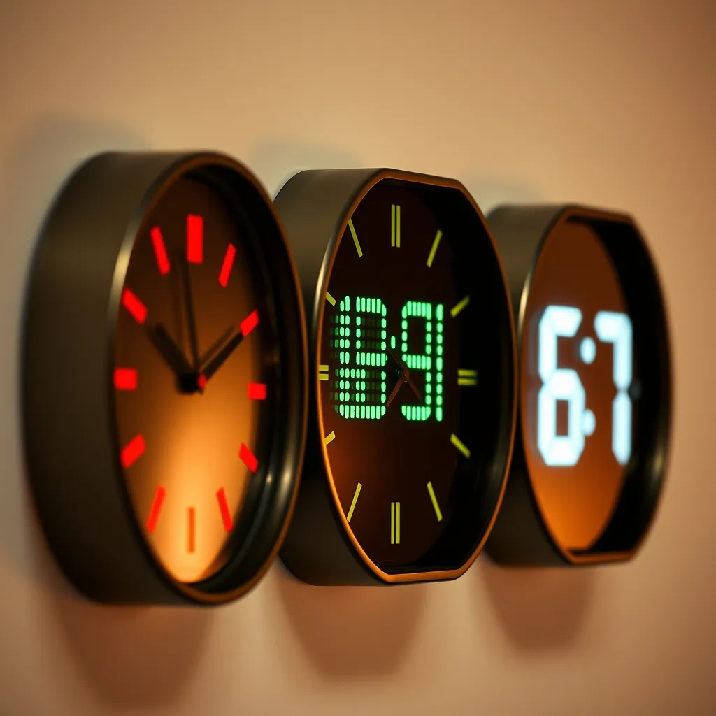 Las tres tecnologías LED más habituales: segmentos, matriz de puntos y difusor espejo, cada una con ventajas distintas