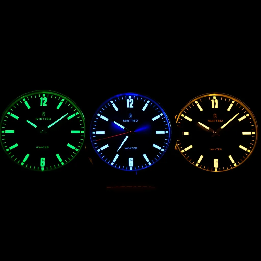Los colores C3 (verde), BGW9 (azul) y C1 (amarillo cálido) ofrecen rendimientos y estéticas muy diferentes en oscuridad